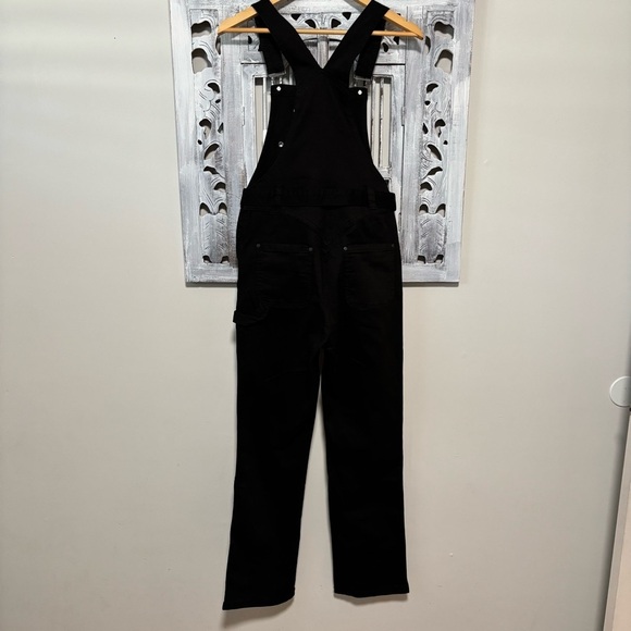 New BuffBunny Over It Alls Black Stretch Cotton Straight Leg Overalls Size S - Picture 10 of 16